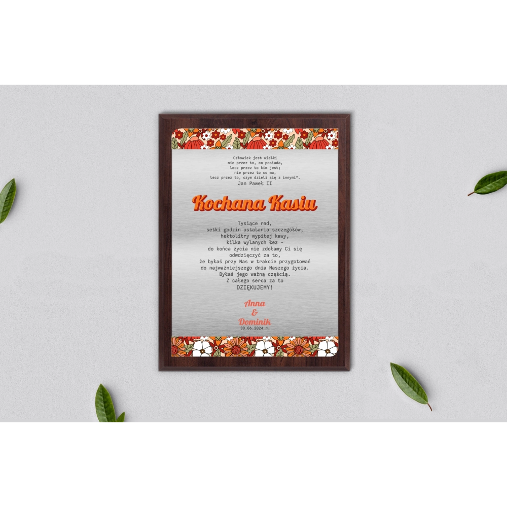 Dyplom ślubny dla świadków - Retro Style Motyw 3