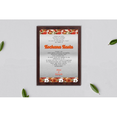 Dyplom ślubny dla świadków - Retro Style Motyw 3