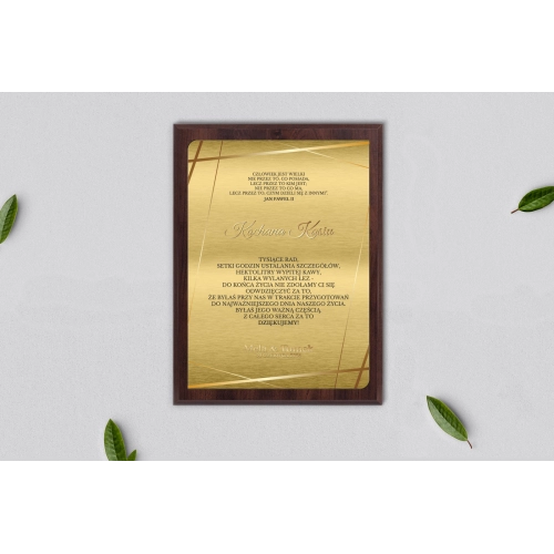 Dyplom ślubny dla świadków - Marmur & Złoto - Motyw 2