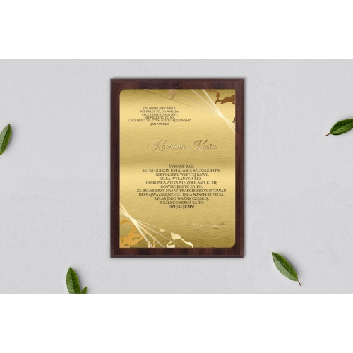Dyplom ślubny dla świadków - Marmur & Złoto - Motyw 4