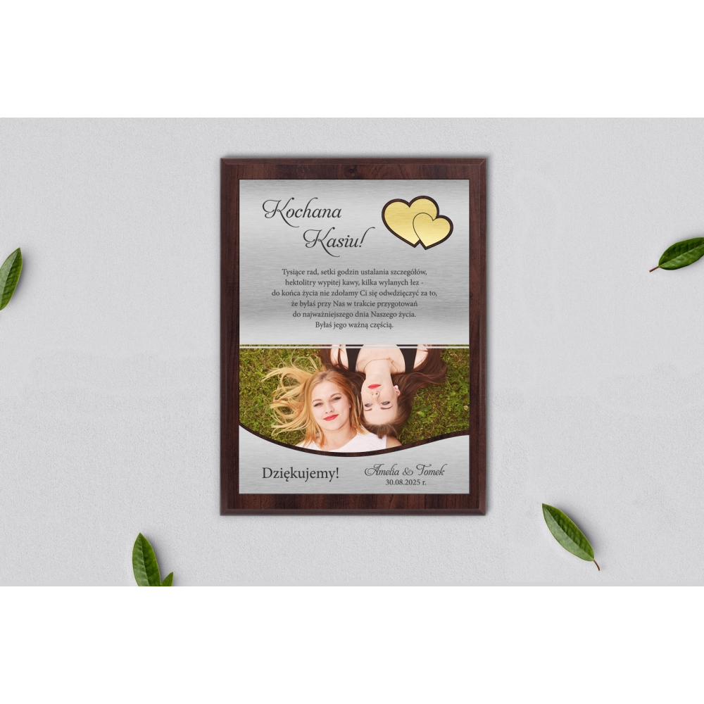 Dyplom ślubny ze zdjęciem dla świadków - wzór 1