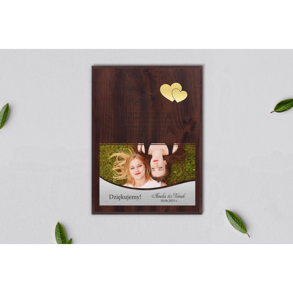 Dyplom ślubny ze zdjęciem dla świadków - wzór 1