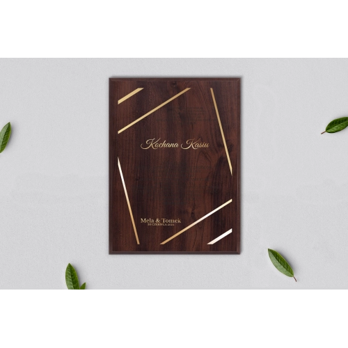 Dyplom ślubny dla świadków - Marmur & Złoto - Motyw 1