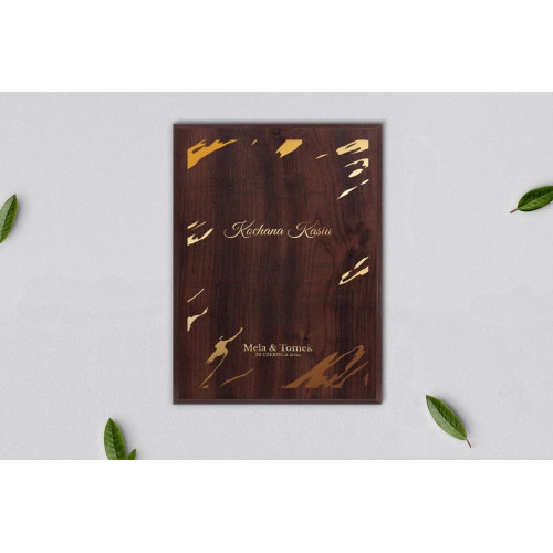 Dyplom ślubny dla świadków - Marmur & Złoto - Motyw 3