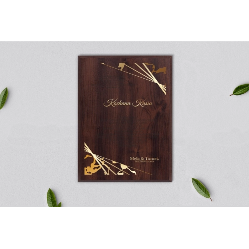 Dyplom ślubny dla świadków - Marmur & Złoto - Motyw 4