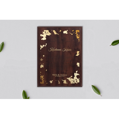 Dyplom ślubny dla świadków - Marmur & Złoto - Motyw 5