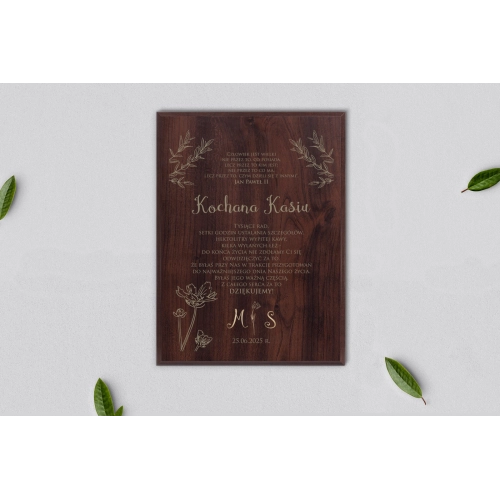 Dyplom ślubny dla świadków - Fiori Motyw 4