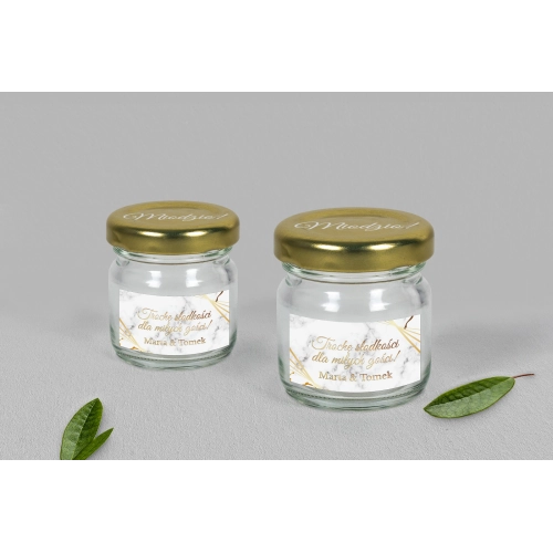 Słoiczek na słodkości - Marmur & Złoto - Motyw 4