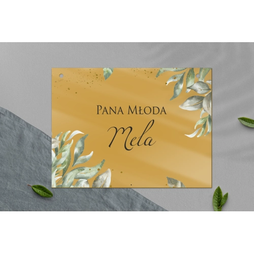 Zawieszka na krzesła - Prostokątna Leaves Motyw 1