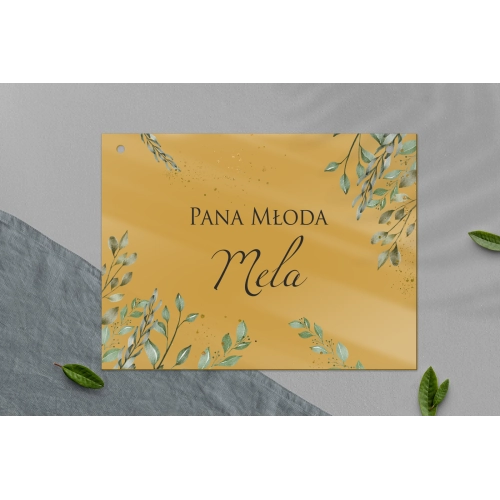 Zawieszka na krzesła - Prostokątna Leaves Motyw 3