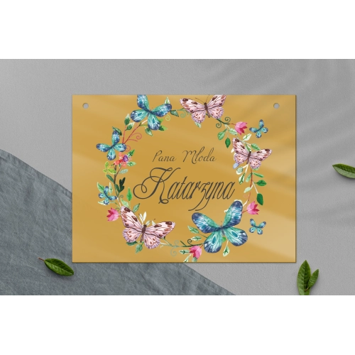 Zawieszka na krzesła - Prostokątna Akwarelowe Wianki Motyw 3