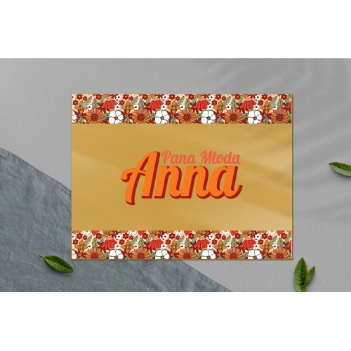 Zawieszka na krzesła - Prostokątna Retro Style Motyw 3