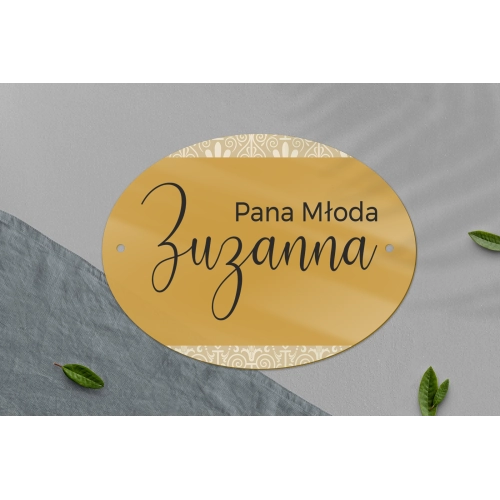 Zawieszka na krzesła - Owalna Vintage Motyw 1