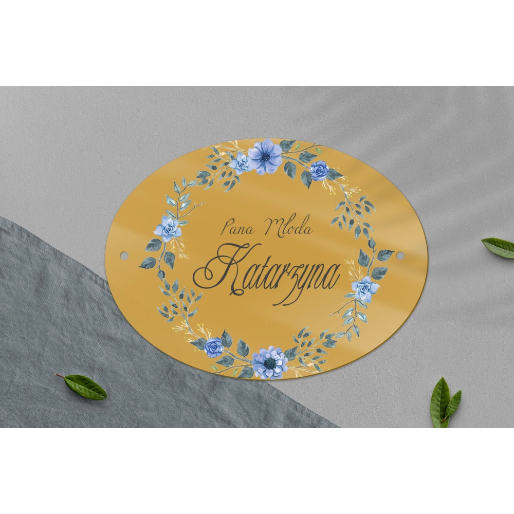 Zawieszka na krzesła - Owalna Akwarelowe Wianki Motyw 1