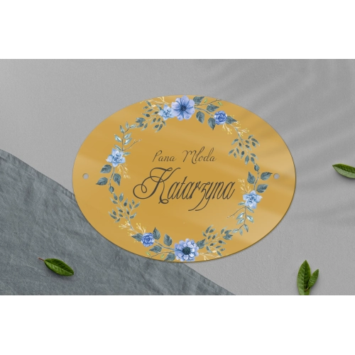 Zawieszka na krzesła - Owalna Akwarelowe Wianki Motyw 1