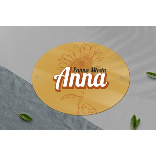 Zawieszka na krzesła - Owalna Sunflowers Motyw 2