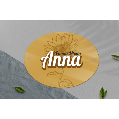 Zawieszka na krzesła - Owalna Sunflowers Motyw 3