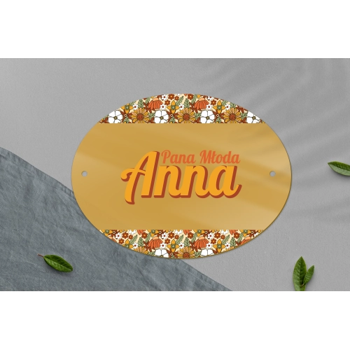 Zawieszka na krzesła - Owalna Retro Style Motyw 1