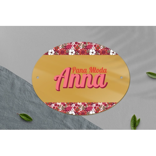 Zawieszka na krzesła - Owalna Retro Style Motyw 2