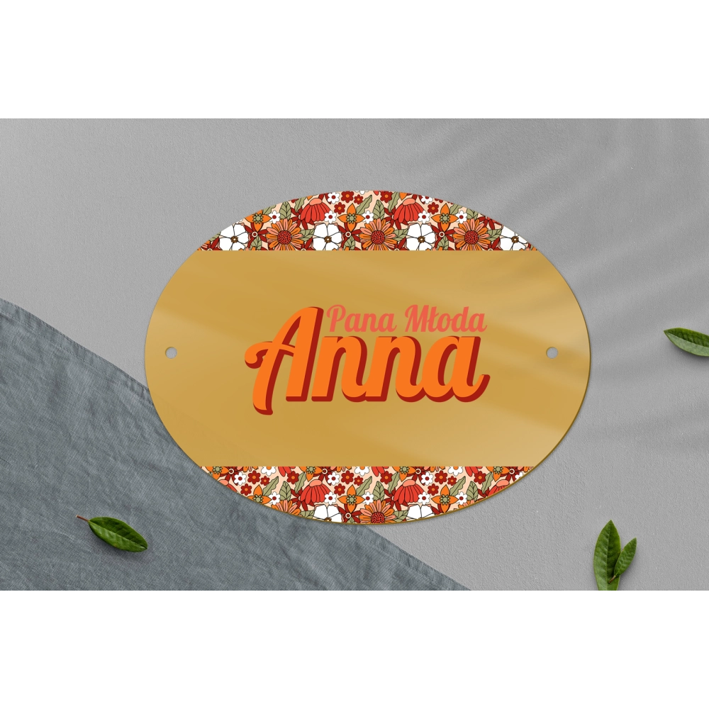 Zawieszka na krzesła - Owalna Retro Style Motyw 3