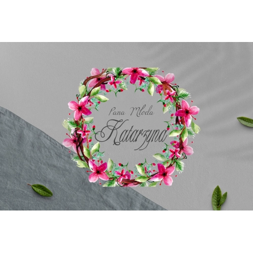 Zawieszka na krzesła - Prostokątna Akwarelowe Wianki Motyw 2