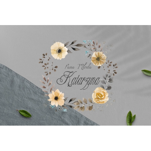 Zawieszka na krzesła - Prostokątna Akwarelowe Wianki Motyw 4