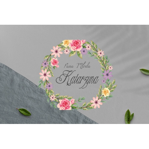 Zawieszka na krzesła - Prostokątna Akwarelowe Wianki Motyw 5