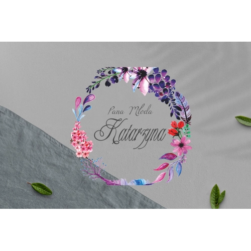 Zawieszka na krzesła - Prostokątna Akwarelowe Wianki Motyw 7