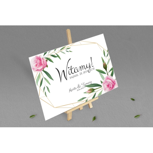 Tablica Powitalna - Flowers & Frame Motyw 4