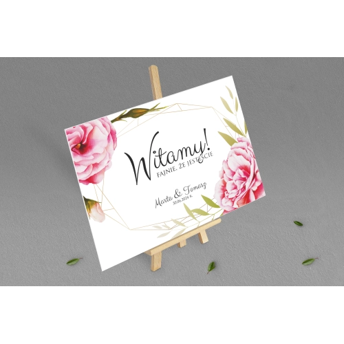 Tablica Powitalna - Flowers & Frame Motyw 5