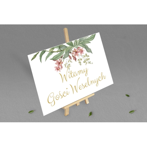 Tablica Powitalna - Liście Motyw 2