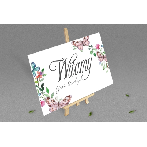 Tablica Powitalna - Akwarelowe Wianki Motyw 3