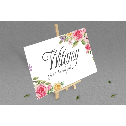 Tablica Powitalna - Akwarelowe Wianki Motyw 5