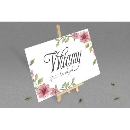 Tablica Powitalna - Akwarelowe Wianki Motyw 6