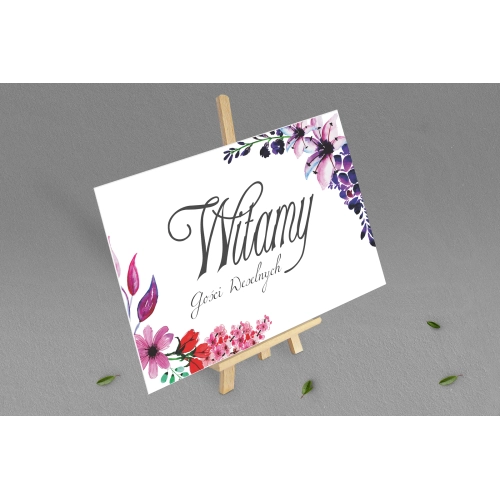 Tablica Powitalna - Akwarelowe Wianki Motyw 7