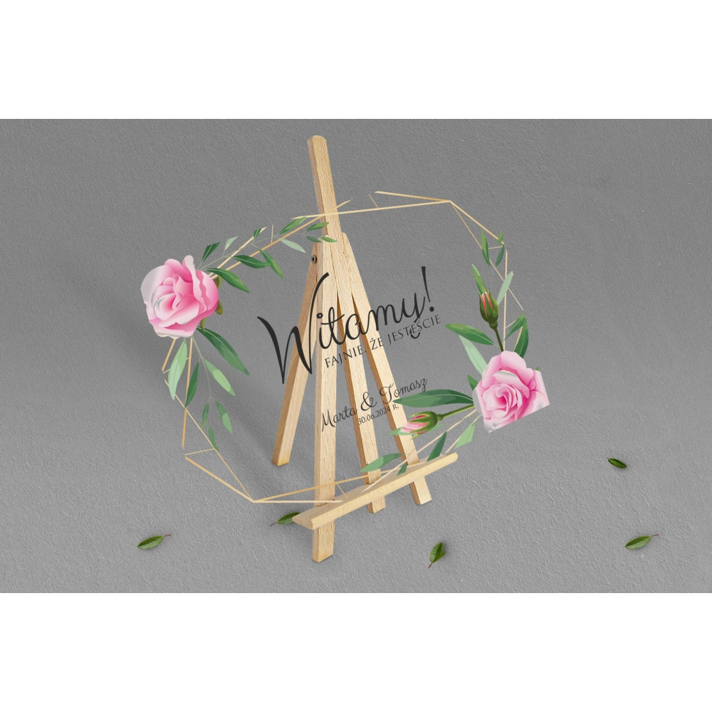 Tablica Powitalna - Flowers & Frame Motyw 4