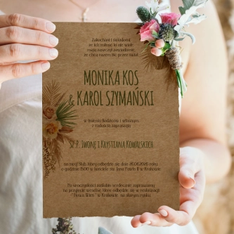 Zaproszenia ślubne Boho - Motyw 2
