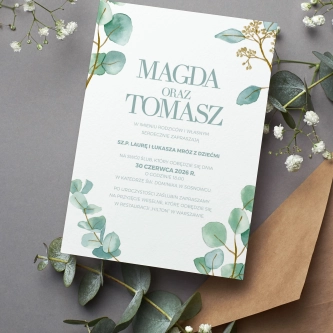 Zaproszenia ślubne Eukaliptus - Motyw 1