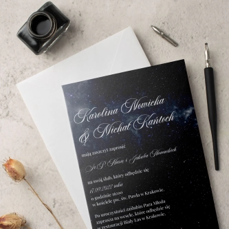 Zaproszenia ślubne Galaxy - Motyw 1