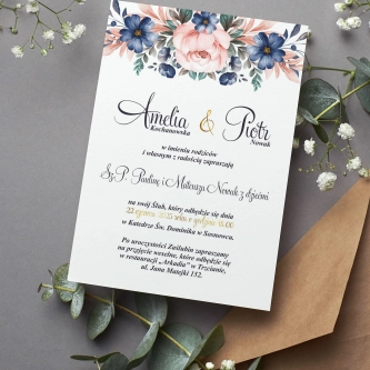 Zaproszenia ślubne Geometryczne Serce - Motyw 2