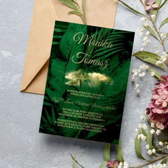 Zaproszenia ślubne Greenery- Motyw2