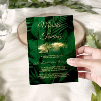 Zaproszenia ślubne Greenery- Motyw2