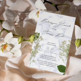 Zaproszenia ślubne Marble leaf - Motyw 3