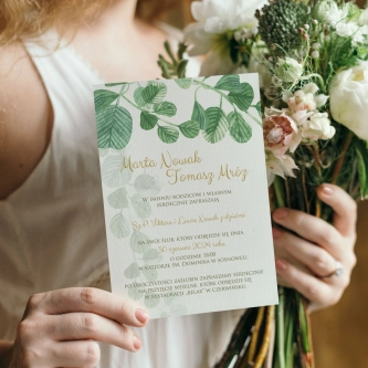 Zaproszenia ślubne Liście - Motyw 6