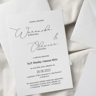 Zaproszenia ślubne Minimalistyczne - Motyw 3