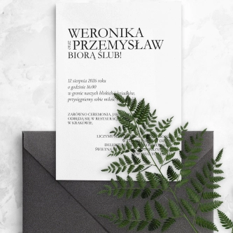 Zaproszenia ślubne Classic White