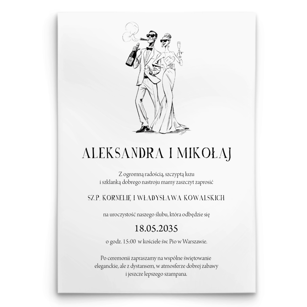 Zaproszenia ślubne Boom - Motyw 1