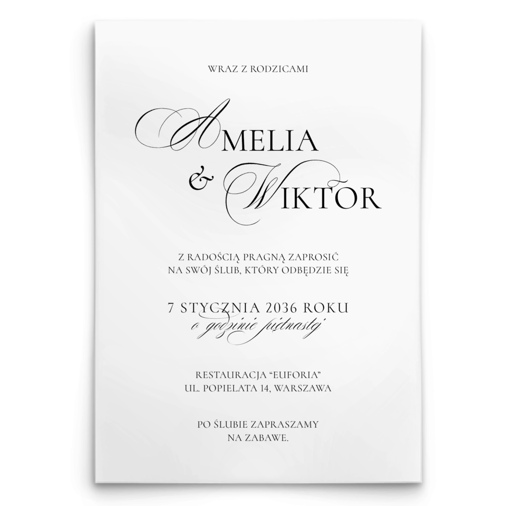Zaproszenia ślubne Date - Motyw 2