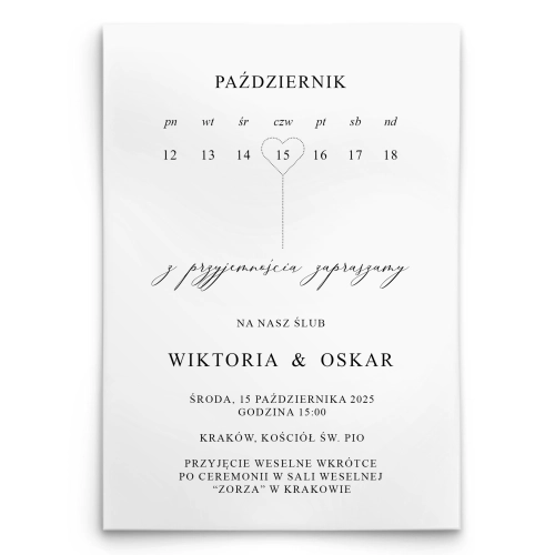 Zaproszenia ślubne Affection - Motyw 1