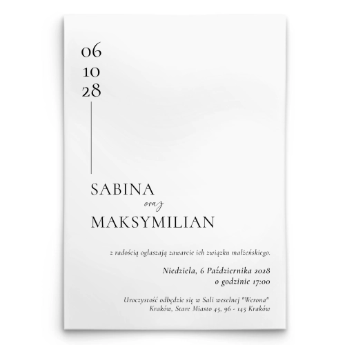 Zaproszenia ślubne Affection - Motyw 2